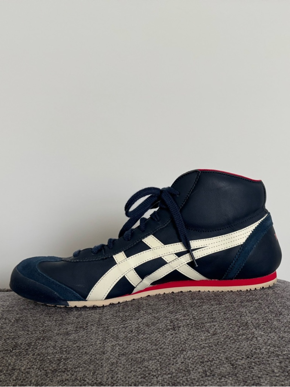 Onitsuka Tiger Mexico Mid Runner — Navy/White/Red, Men’s 11, NWOT - Picture 4 of 9